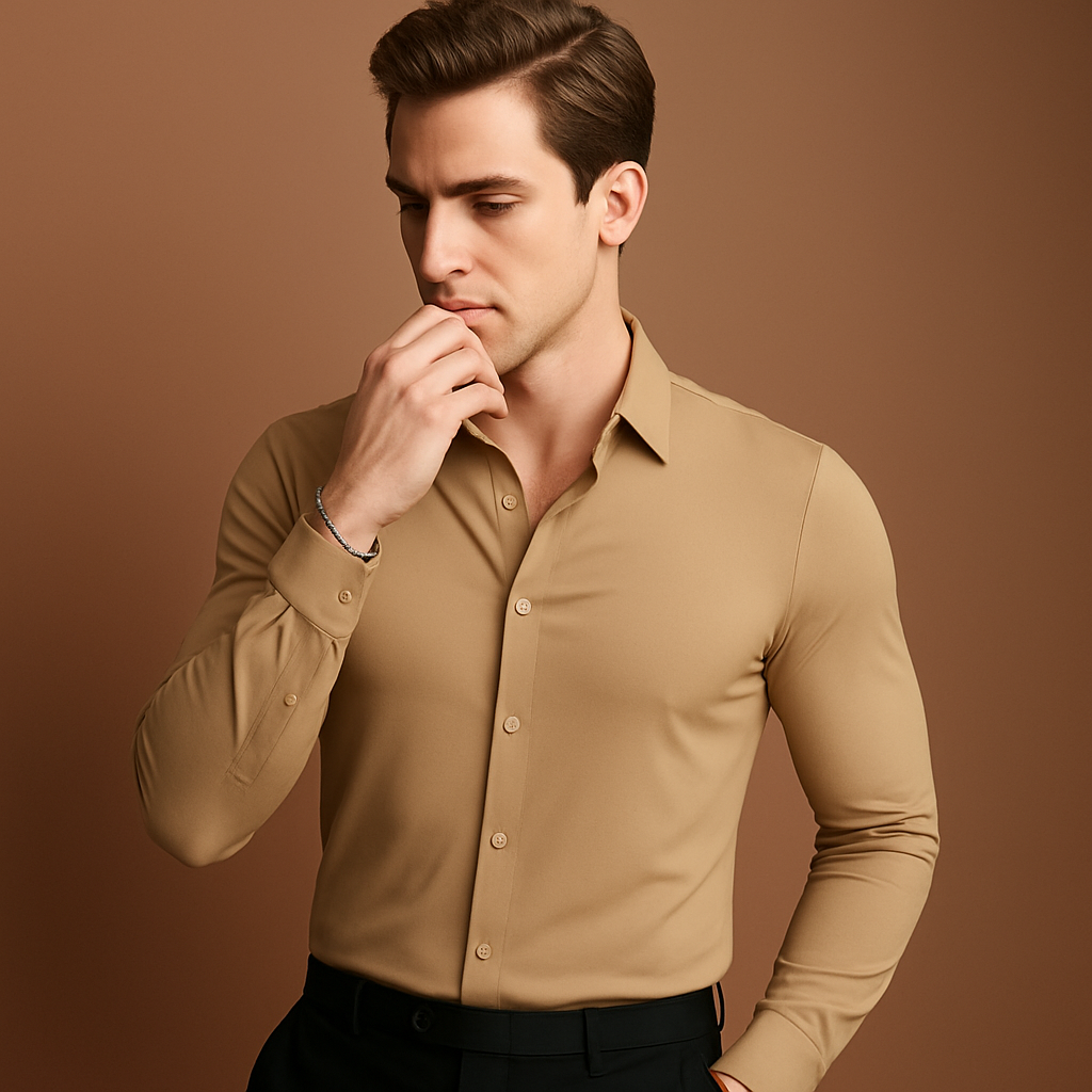 High Elasticity Seamless Men's Formal Shirt