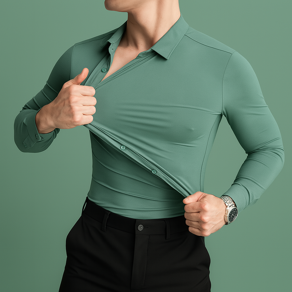 High Elasticity Seamless Men's Formal Shirt