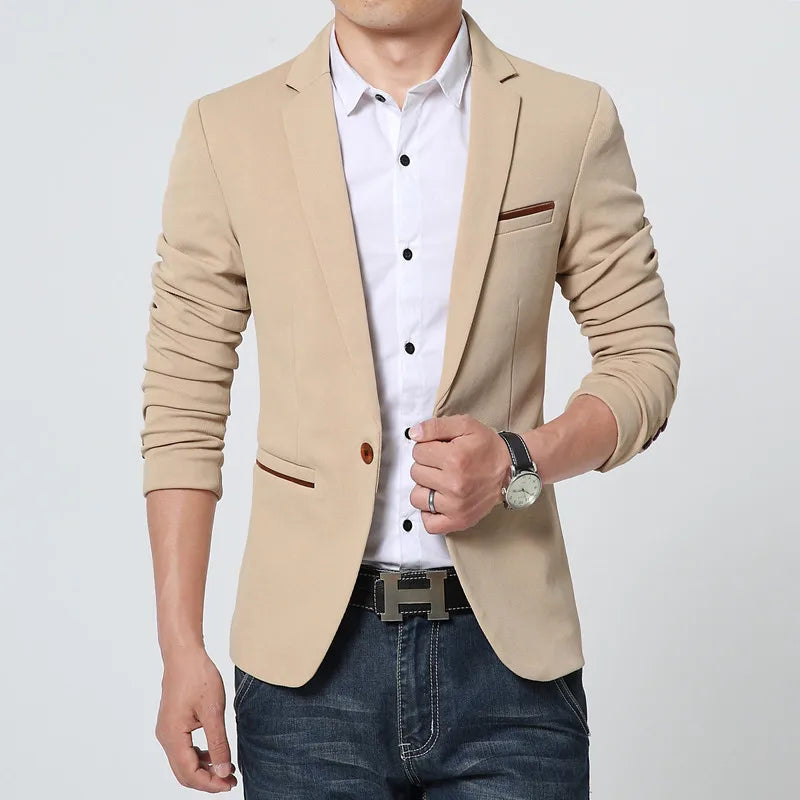 FGKKS New Arrival Luxury Men Blazer New Autumn Fashion Brand Slim Fit Men Suit Terno Masculino Blazers Male