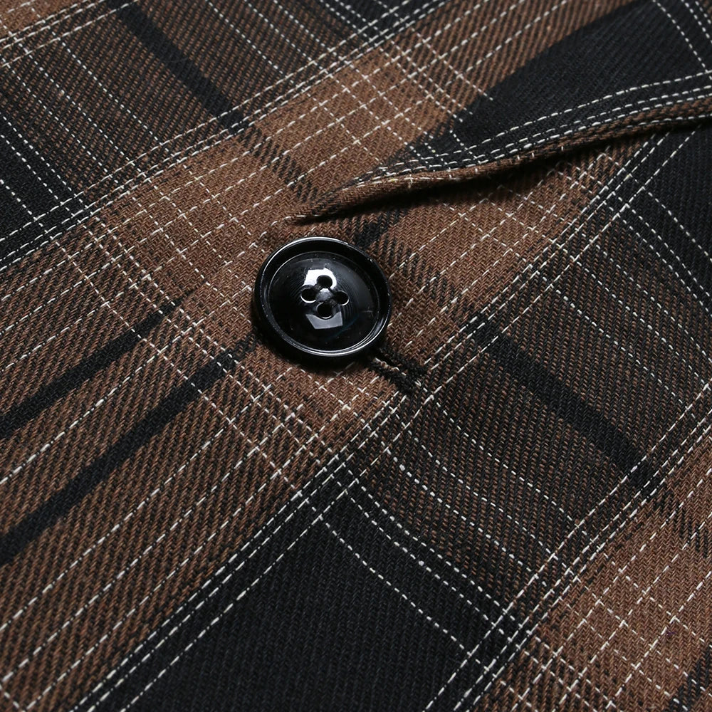 Classic Black Striped Suit Coat with V-Neckline Single-Button Casual Jacket for Men's Leisure Blazers, Size M-XXL