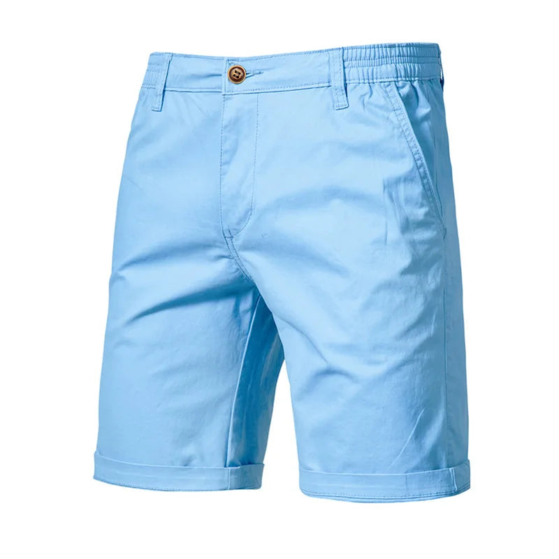2025 Men Shorts Summer Cotton Middle Waist Male Casual Business Men Shorts Printed Beach Stretch Chino Classic Fit Short Homme