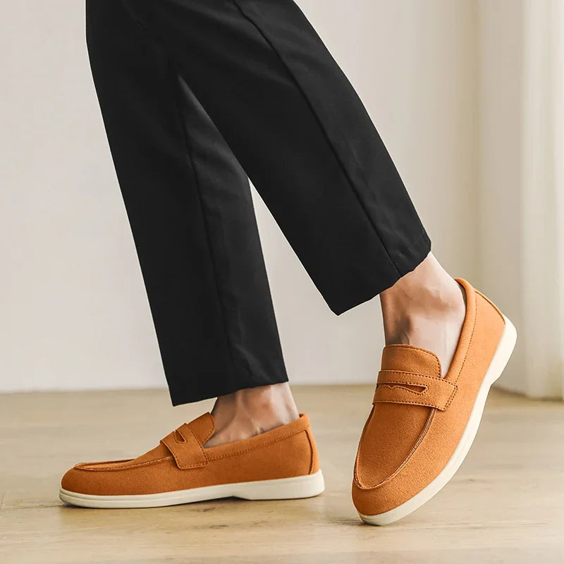 Summer Blue Men's Loafers Comfortable Suede Leather Casual Shoes Men Lightweight Slip on Shoes Man Moccasins Zapatos De Hombre