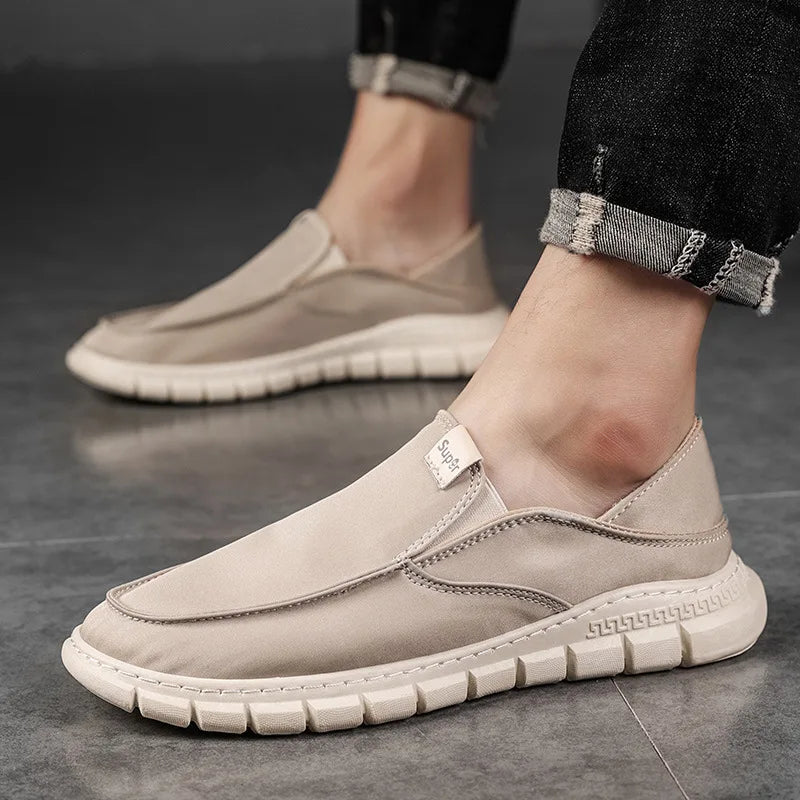 Men Flat Loafers 2023 New Fashion Canvas Casual Shoes Moccasins Breathable Sneakers Comfort Flats Men Shoes Zapatillas Hombre