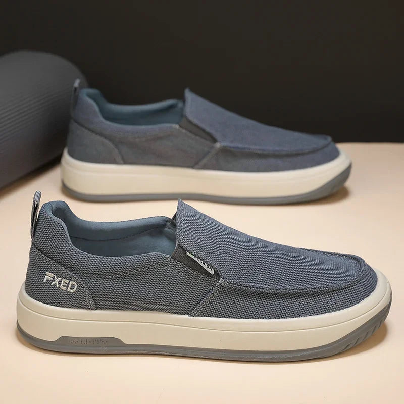 2024 Summer Men Breathable Casual Canvas Shoes Comfort Slip-on Loafer Soft Penny for Men Lightweight Driving Boat Shoes Loafers