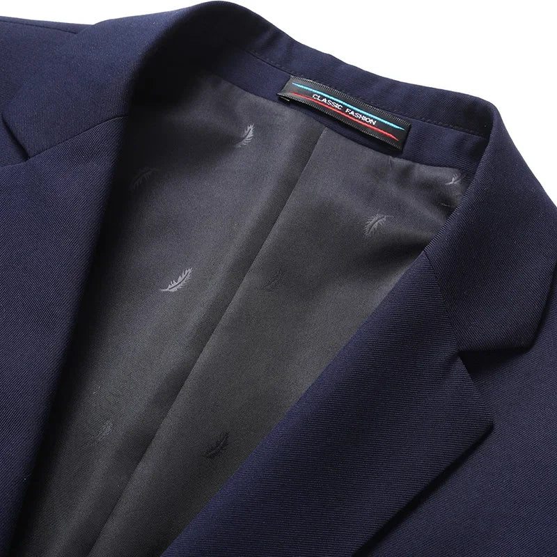 2025 Blazer New Men's Fashion Business Solid Color British Style Professional Work Groom Wedding Dress Best Man Blazer Jacket
