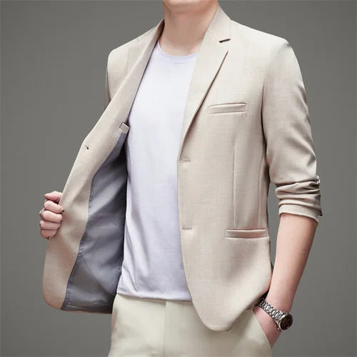 Autumn New Men's Long-sleeved Suit Jacket, Business Casual Slim Blazers , Asian Size Men Coat