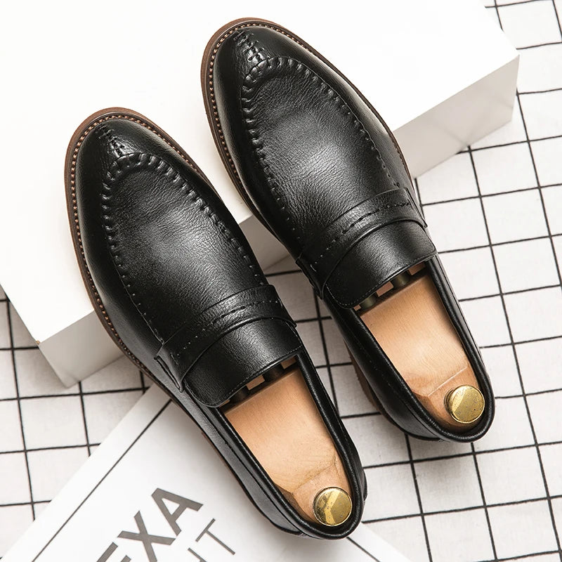 High Quality Formal Shoes For Men Loafers Men Business British Wedding Social Leather Shoes Men’s Dress Shoes Leather Shoes Male