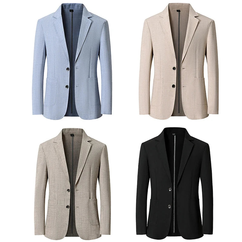 2024 New Men Sun-Proof Coat, Light and Breathable Summer Long-Sleeve Jacket S-4XL Daily Business Casual Suit