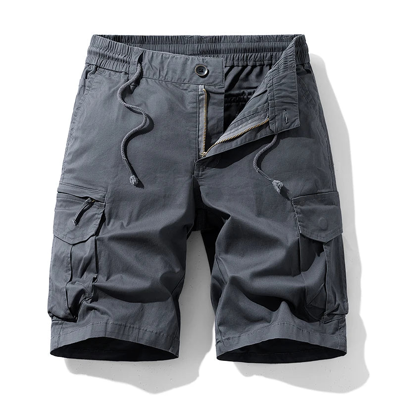 Summer Men Cotton Cargo Shorts Mens Jogger Casual Beach Fashion Shorts Man Bermuda Multi Pocket Work Safari Shorts Pants Trouser