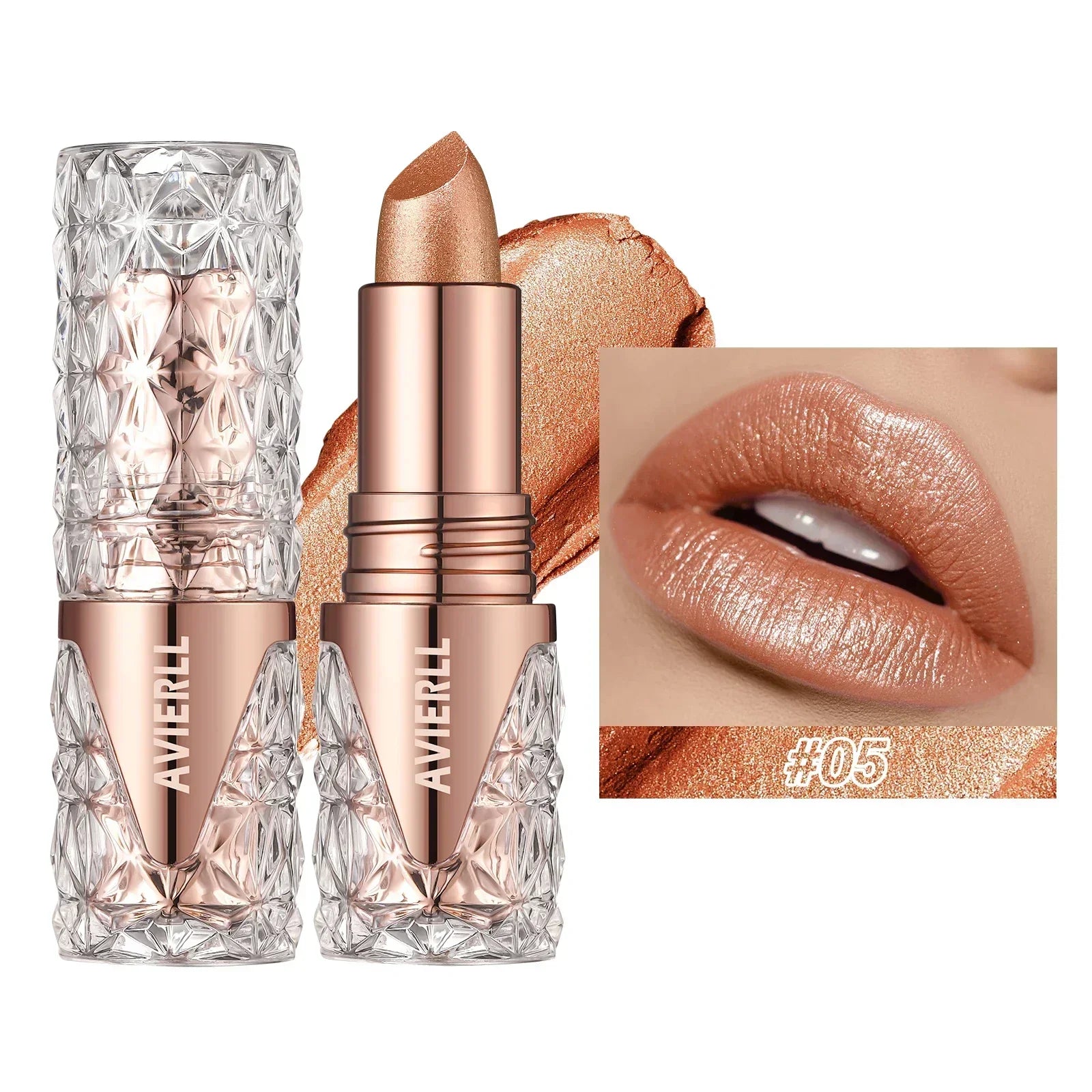 Glitter Lipsticks Quicksand Gold Lipstick Moisturizing Silky Mermaid Girl Pink Long-lasting Waterproof Orange Lips Makeup