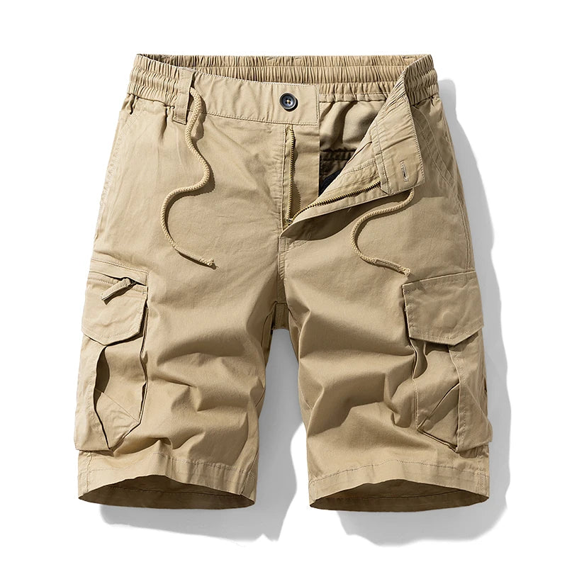 Summer Men Cotton Cargo Shorts Mens Jogger Casual Beach Fashion Shorts Man Bermuda Multi Pocket Work Safari Shorts Pants Trouser