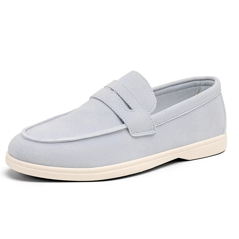 Summer Blue Men's Loafers Comfortable Suede Leather Casual Shoes Men Lightweight Slip on Shoes Man Moccasins Zapatos De Hombre