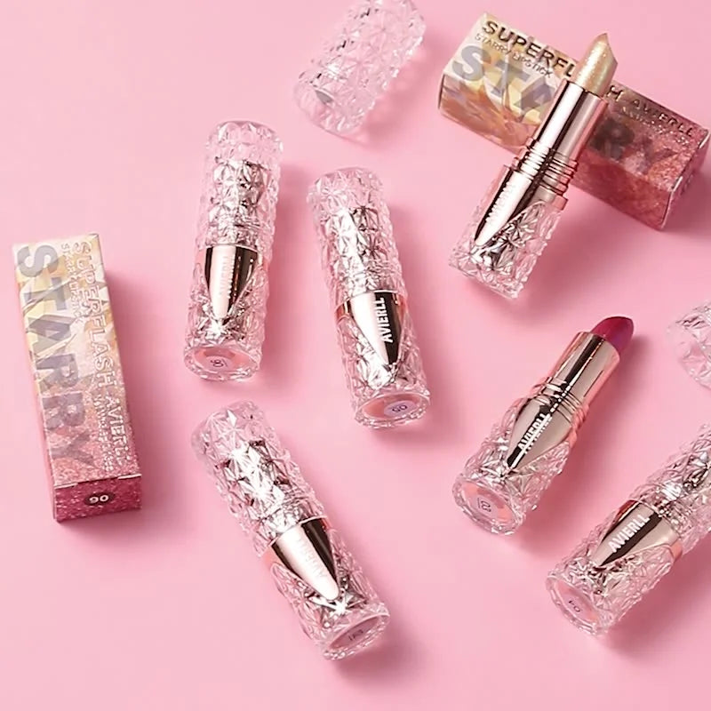 Glitter Lipsticks Quicksand Gold Lipstick Moisturizing Silky Mermaid Girl Pink Long-lasting Waterproof Orange Lips Makeup