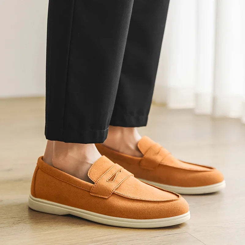 Summer Blue Men's Loafers Comfortable Suede Leather Casual Shoes Men Lightweight Slip on Shoes Man Moccasins Zapatos De Hombre
