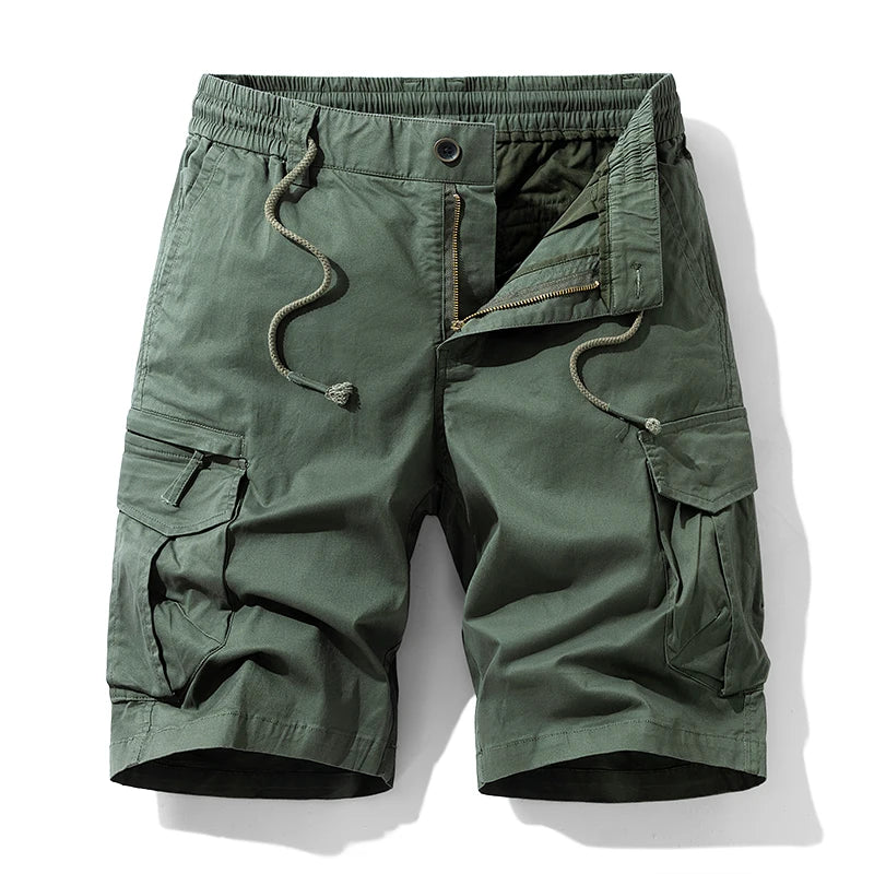 Summer Men Cotton Cargo Shorts Mens Jogger Casual Beach Fashion Shorts Man Bermuda Multi Pocket Work Safari Shorts Pants Trouser