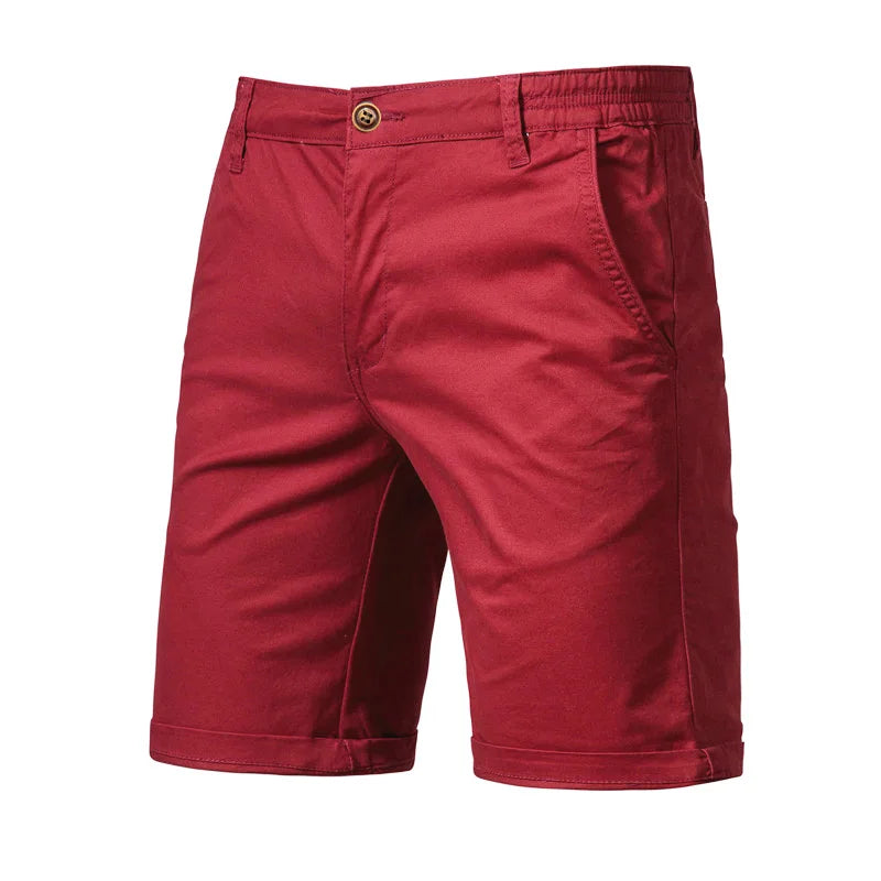 2025 Men Shorts Summer Cotton Middle Waist Male Casual Business Men Shorts Printed Beach Stretch Chino Classic Fit Short Homme