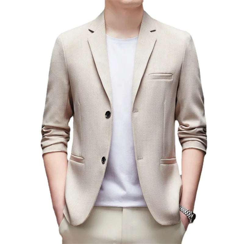 Autumn New Men's Long-sleeved Suit Jacket, Business Casual Slim Blazers , Asian Size Men Coat