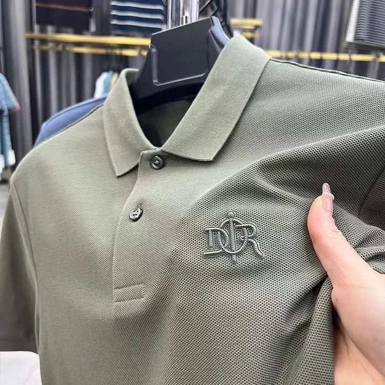 High end brand men's short sleeved polo shirt, summer 2025 new fashion embroidery casual T-shirt, casual breathable top