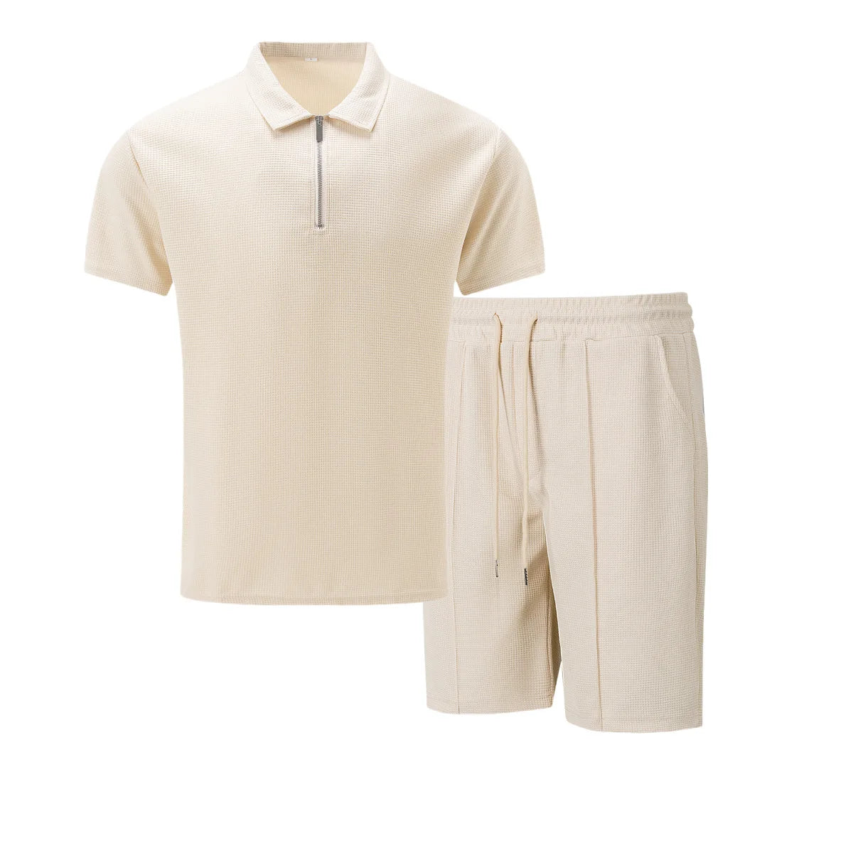 2025 simple men's suit summer new short sleeve shorts two-piece outdoor leisure handsome men's solid color trend suit