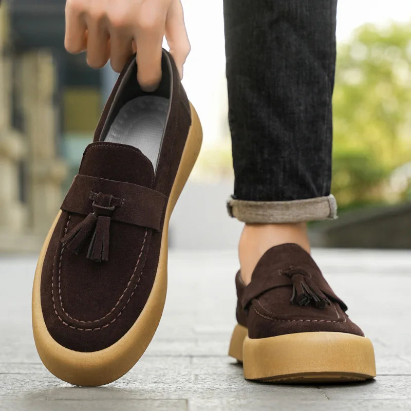 Men's Loafers Moccasins Luxury Suede Casual Leather Shoe Comfortable Slip on Driving Shoes Men Sneakers for Men Platform Loafers