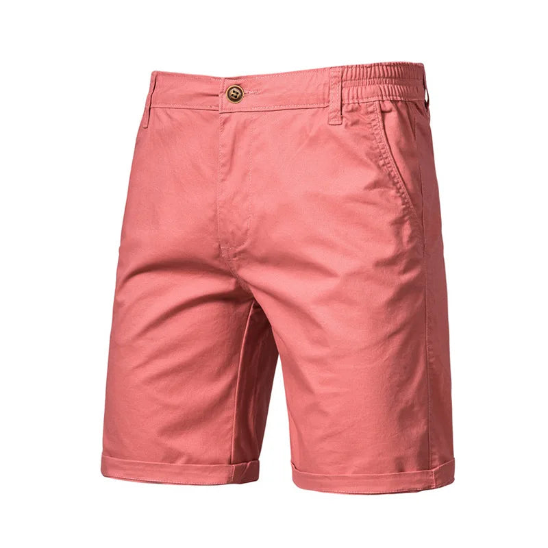 2025 Men Shorts Summer Cotton Middle Waist Male Casual Business Men Shorts Printed Beach Stretch Chino Classic Fit Short Homme