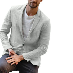 Casual men's Blazers autumn cotton linen Men Thin Suit Coat Casual Linen Suits Men Solid Slim Fit Lapal Men Suit Set Man Suit