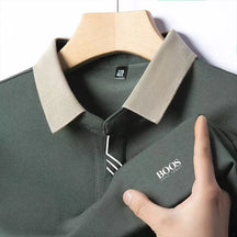 Men's New Summer Embroidery Business Casual Short Sleeved POLO Shirt High Quality Short Sleeved Ice Silk Is Cool Breathable Top