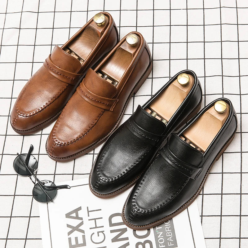 High Quality Formal Shoes For Men Loafers Men Business British Wedding Social Leather Shoes Men’s Dress Shoes Leather Shoes Male