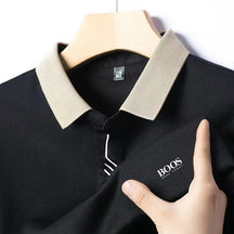 Men's New Summer Embroidery Business Casual Short Sleeved POLO Shirt High Quality Short Sleeved Ice Silk Is Cool Breathable Top