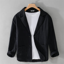 men's Blazers Linen and Cotton Casual men clothing fashion 2024 Spring Autumn Solid Tops for Young men loose Suit Coat
