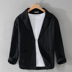 men's Blazers Linen and Cotton Casual men clothing fashion 2024 Spring Autumn Solid Tops for Young men loose Suit Coat