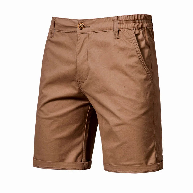 2025 Men Shorts Summer Cotton Middle Waist Male  Casual Business Men Shorts Printed Beach Stretch Chino Classic Fit Short Homme