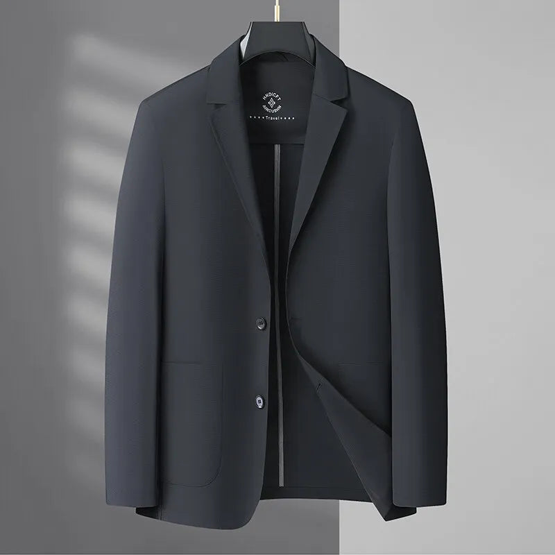 2025 Summer Ice Silk Thin Sunscreen Suit Jackets for Men Classic Business Casual Blazers Wedding Social Dress Coat Men Clothing