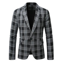 Classic Black Striped Suit Coat with V-Neckline Single-Button Casual Jacket for Men's Leisure Blazers, Size M-XXL