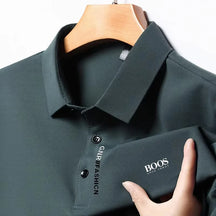 Men's New Summer Embroidery Business Casual Short Sleeved POLO Shirt High Quality Short Sleeved Ice Silk Is Cool Breathable Top
