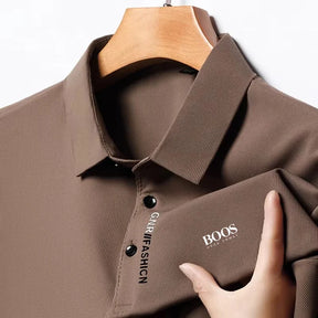 Men's New Summer Embroidery Business Casual Short Sleeved POLO Shirt High Quality Short Sleeved Ice Silk Is Cool Breathable Top