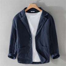 men's Blazers Linen and Cotton Casual men clothing fashion 2024 Spring Autumn Solid Tops for Young men loose Suit Coat