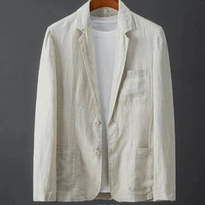 Men's Cotton Linen Blazer Jacket Spring Summer High Quality Solid Slim Casual Business Thin Breathable Suit Coat Male Clothing