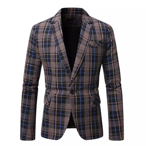 Classic Black Striped Suit Coat with V-Neckline Single-Button Casual Jacket for Men's Leisure Blazers, Size M-XXL