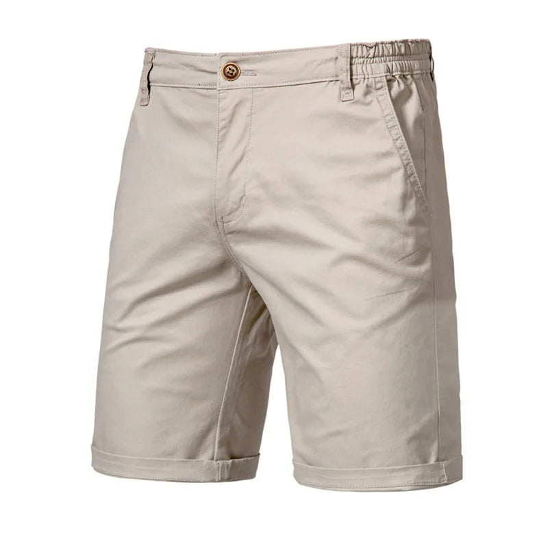 2025 Men Shorts Summer Cotton Middle Waist Male  Casual Business Men Shorts Printed Beach Stretch Chino Classic Fit Short Homme