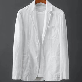 Men's Cotton Linen Blazer Jacket Spring Summer High Quality Solid Slim Casual Business Thin Breathable Suit Coat Male Clothing