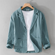 men's Blazers Linen and Cotton Casual men clothing fashion 2024 Spring Autumn Solid Tops for Young men loose Suit Coat