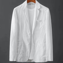 Men's Cotton Linen Blazer Jacket Spring Summer High Quality Solid Slim Casual Business Thin Breathable Suit Coat Male Clothing