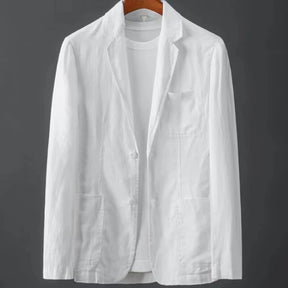 Men's Cotton Linen Blazer Jacket Spring Summer High Quality Solid Slim Casual Business Thin Breathable Suit Coat Male Clothing