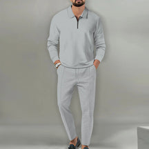 New Solid Color Zipper Long Sleeve Sport Pants Two Piece Set
