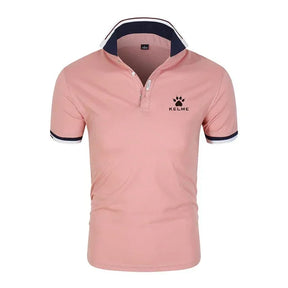 Brand KELME Quality 100% Cotton Men's T-shirt Solid Body POLO Shirt Fashion Design V-neck Casual Short-sleeved Men's Clothing