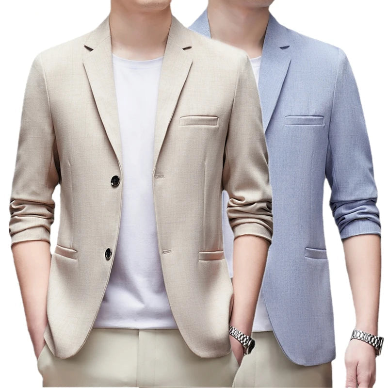 Autumn New Men's Long-sleeved Suit Jacket, Business Casual Slim Blazers , Asian Size Men Coat