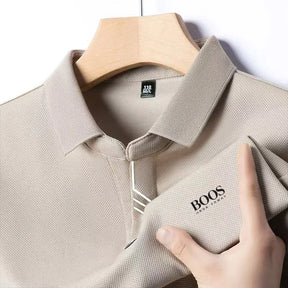 Men's New Summer Embroidery Business Casual Short Sleeved POLO Shirt High Quality Short Sleeved Ice Silk Is Cool Breathable Top
