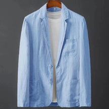 Men's Cotton Linen Blazer Jacket Spring Summer High Quality Solid Slim Casual Business Thin Breathable Suit Coat Male Clothing