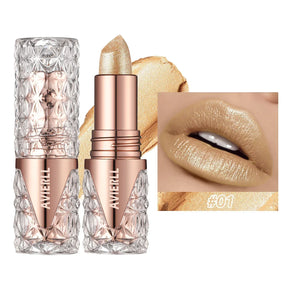 Glitter Lipsticks Quicksand Gold Lipstick Moisturizing Silky Mermaid Girl Pink Long-lasting Waterproof Orange Lips Makeup